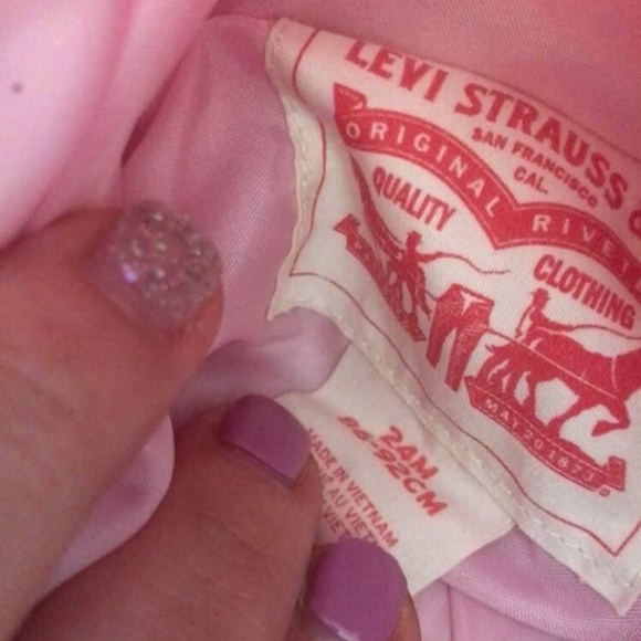 24months Levi’s Pink Baby Girl Zipper Jacket With Hoodie - Picture 3 of 5